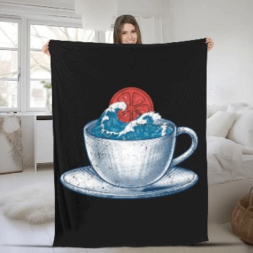Discover Japanese Great Wave Off Kanagawa Fleece Blankets