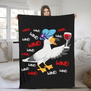 Discover Seagull Fleece Blankets Wine Lover North German Seagulls