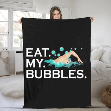 Discover Eat My Bubbles Swim Fleece Blankets
