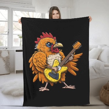 Discover Groovy Cheese: Strumming to Cheesy Melodies Fleece Blankets