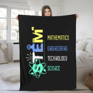 Discover Stem Teacher Science Technology Engineer Math Fleece Blankets