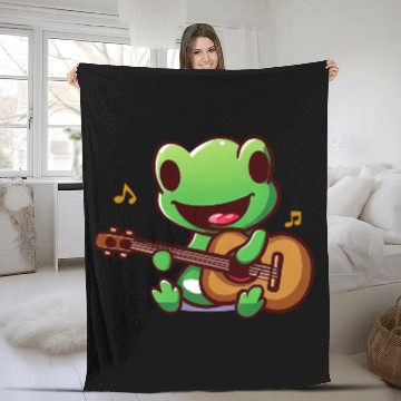 Discover Grooving Frog guitarist Fleece Blankets