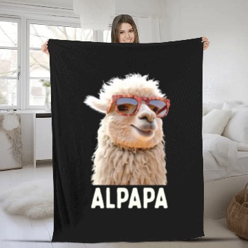 Discover Alpaca Papa Alpapa Lama Dad Alpaca Fathers Day Fleece Blankets
