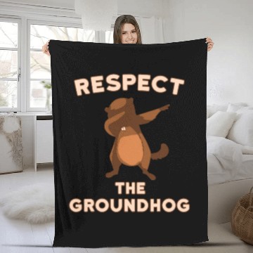 Discover Dabbing Groundhog Day Respect the Groundhog Fleece Blankets