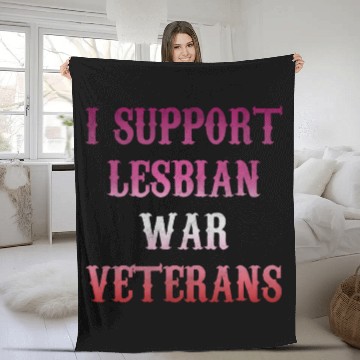 Discover I support lesbian war veterans Fleece Blankets