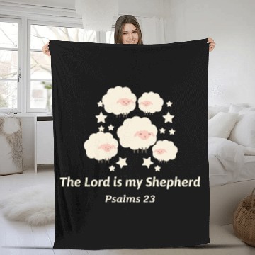 Discover The Lord is My Shepherd Christian Psalms Fleece Blankets