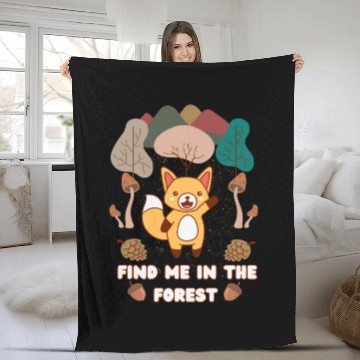 Discover Fox picnic Fleece Blankets