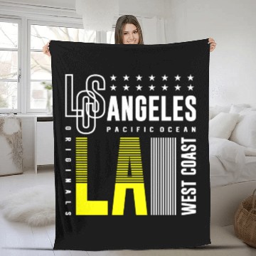 Discover Los Angeles LA West Coast Fleece Blankets