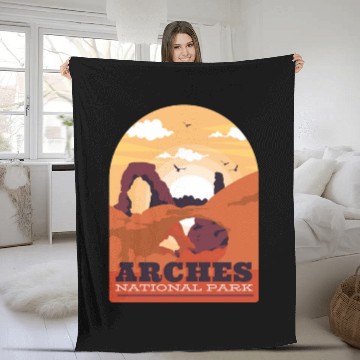 Discover Arches National Park Fleece Blankets