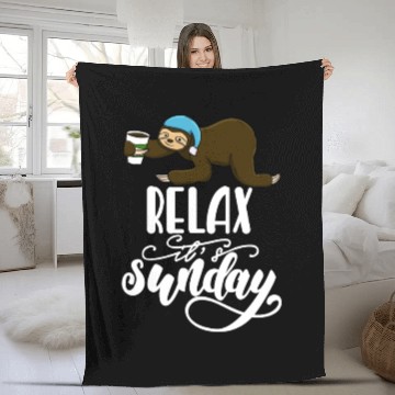 Discover Relax It's Sunday Sloth Fleece Blankets