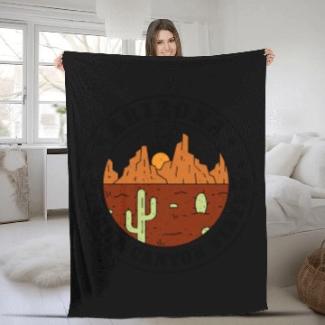 Discover Arizonna Grand canyon state 1912 sunset land Fleece Blankets