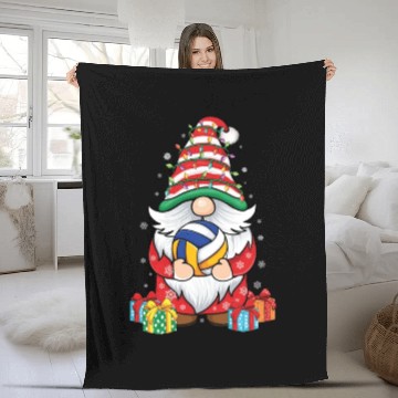 Discover Cute Gnomes Volleyball Lover Christmas Gnome Fleece Blankets