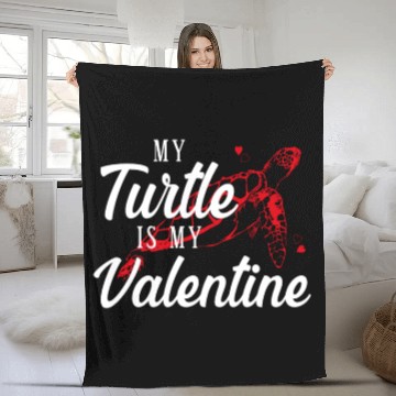 Discover Sea Turtle Tortoise Valentines Day Fleece Blankets