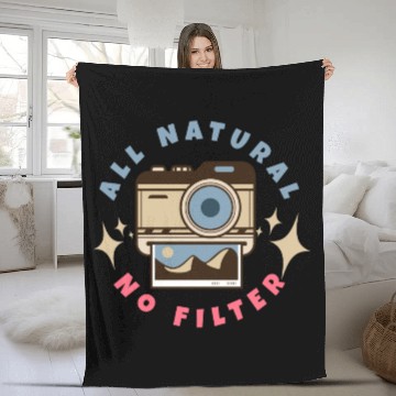 Discover All Natural No Filter Instant Camera Fleece Blankets