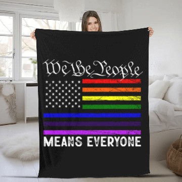 Discover We The People Means Everyone Gay Pride LGBT Flag Fleece Blankets