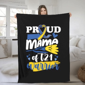 Discover Proud Mom T21 World Down Syndrome Awareness Fleece Blankets
