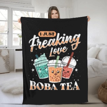 Discover Bubble Tea Boba Fleece Blankets Kawaii