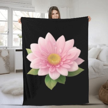 Discover Lovely Pink Little Flower - Water Lily Fleece Blankets