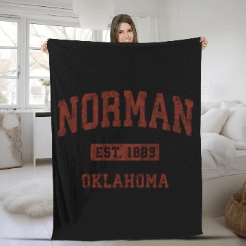 Discover Norman Oklahoma Ok Athletic Sports Fleece Blankets
