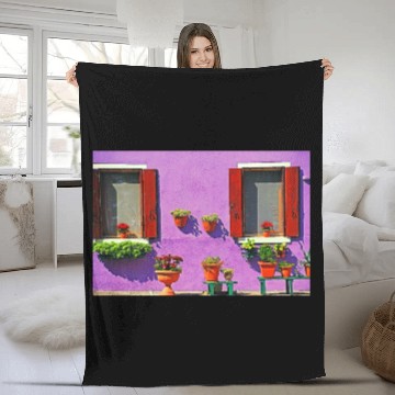 Discover Windows of Venice Italy 1904 Fleece Blankets