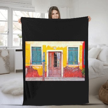 Discover Windows of Venice Italy 1923 Fleece Blankets
