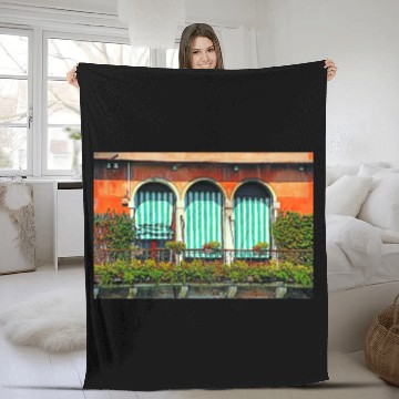 Discover Windows of Venice Italy 1943 Fleece Blankets