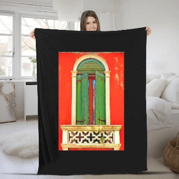 Discover Windows of Venice Italy 9690 Fleece Blankets