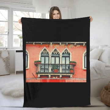Discover Windows of Venice Italy 9831 Fleece Blankets