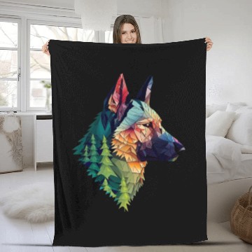Discover German Shepherd Forest Fleece Blankets