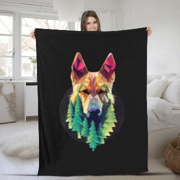 Discover German Shepherd Forest Fleece Blankets