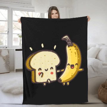 Discover Banana Sandwich Fleece Blankets