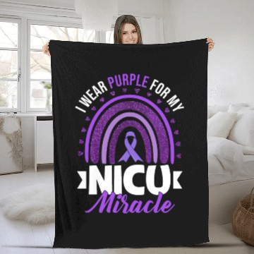Discover I Wear Purple For My Nicu Miracle Prematurity Fleece Blankets