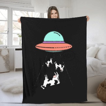 Discover MOO the Truth Is Out There Area 51 Alien Ufo Fleece Blankets