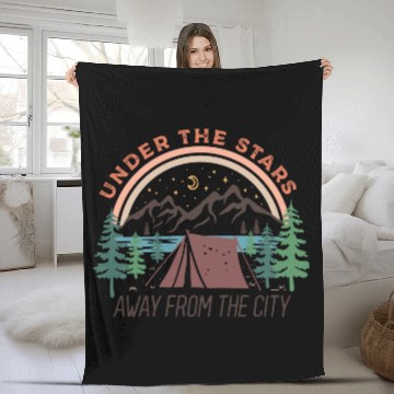 Discover Camping Gifts Happy Camper Campsite Scout Lovers Fleece Blankets