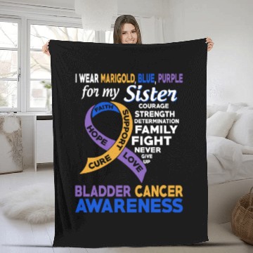 Discover I Wear Marigold Blue Purple For My Sister Bladder Fleece Blankets