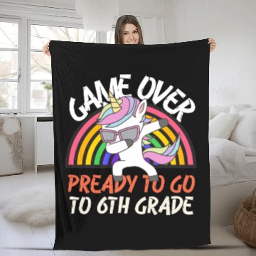 Discover Game over ready to go to 5th grade, back to school Fleece Blankets