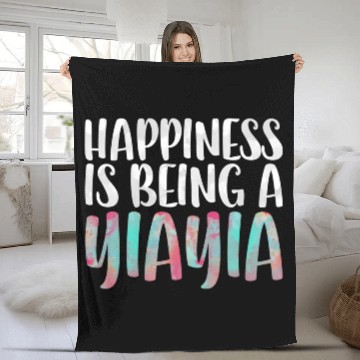 Discover Happiness Is Being A Yiayia Mother'S Day Fleece Blankets
