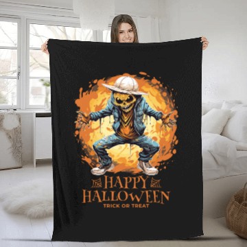 Discover Happy Halloween Jack O Latern Dabbing Monster Fleece Blankets