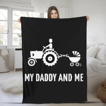 Discover My Daddy And Me (Tractor & Stroller / Buggy / W) Fleece Blankets