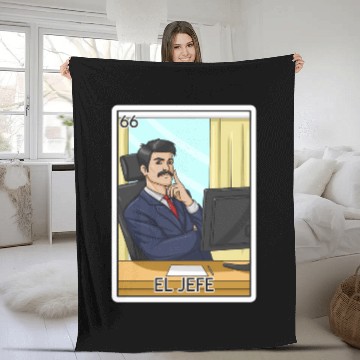 Discover El Jefe The Boss Card Mecan Lottery The Chief Fleece Blankets