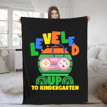 Discover Level up to kindergarten, back to school Fleece Blankets