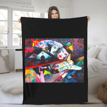 Discover Moonshot Surreal Space Fantasy Fleece Blankets