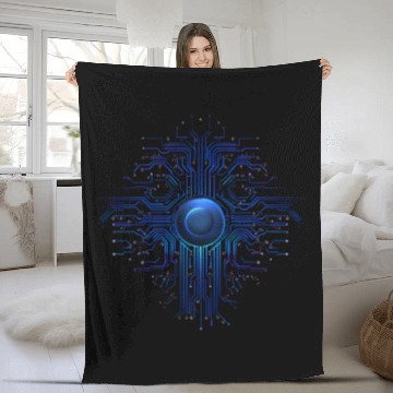 Discover Machine Learning AI Data Science Circuit Fleece Blankets