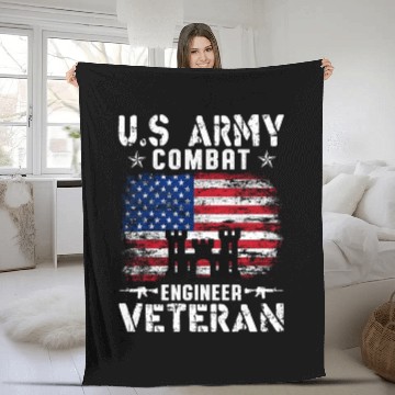 Discover US Army Combat Engineer Veteran Fleece Blankets