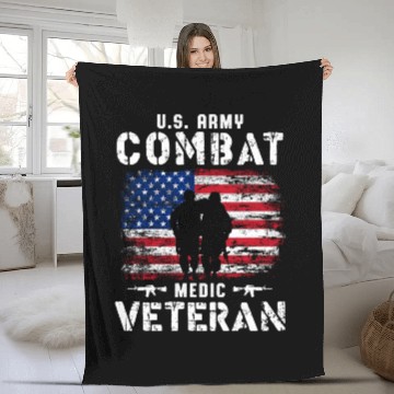 Discover US Army Combat Medic Veteran Fleece Blankets