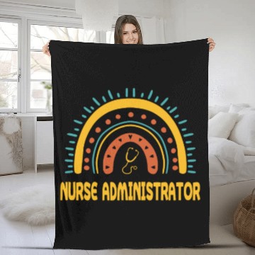 Discover Nurse Administrator Boho Rainbow Nursing Fleece Blankets