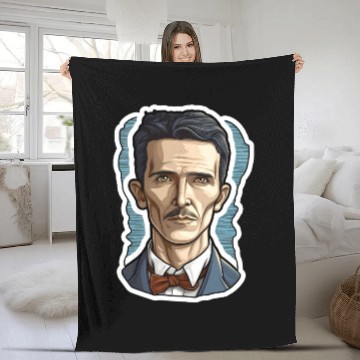 Discover Nikola Tesla Physics Nerd Geek Fleece Blankets