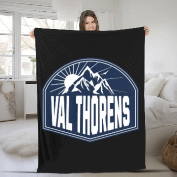 Discover Val Thorens France Vintage Snowboard Fleece Blankets