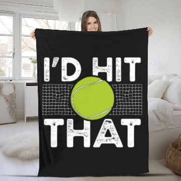 Discover Id hit the tennis ball love trending Fleece Blankets
