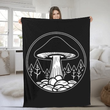Discover Mushroom Picker Fungi Forest Fleece Blankets
